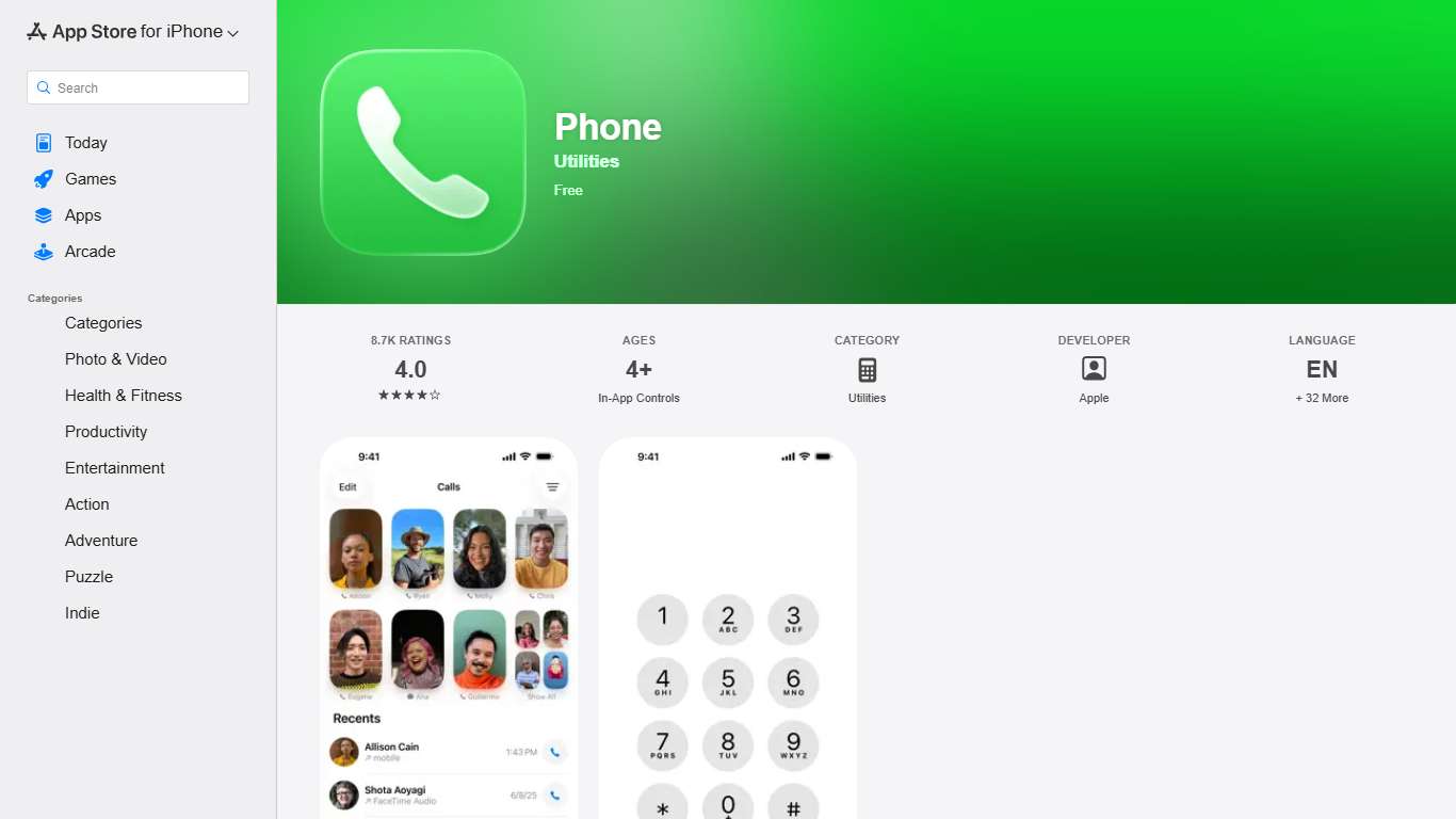 ‎Phone App - App Store